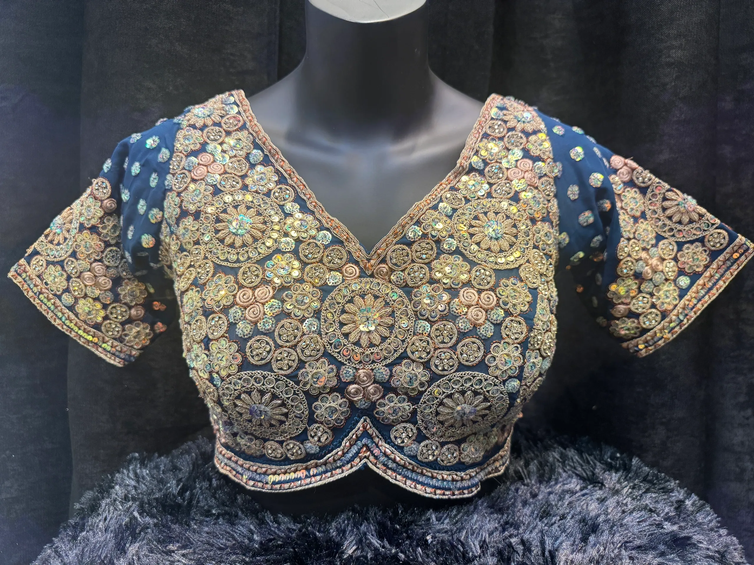 Blue Embroidered Blouse